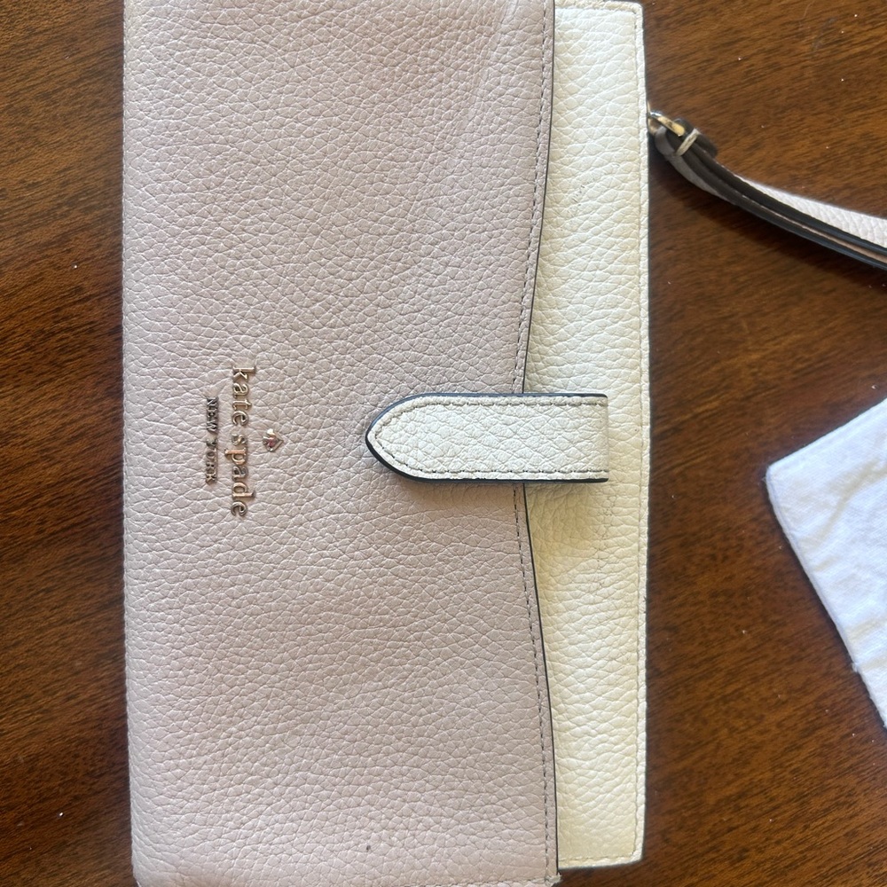 Kate Spade Taupe and Ivory Clutch